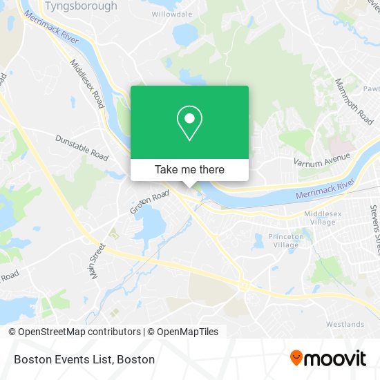 Mapa de Boston Events List