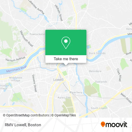 RMV Lowell map