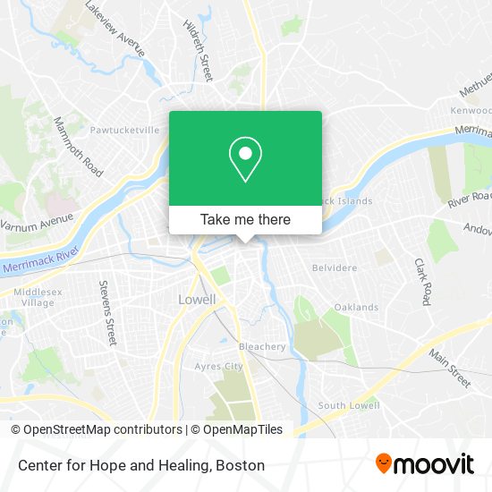 Center for Hope and Healing map