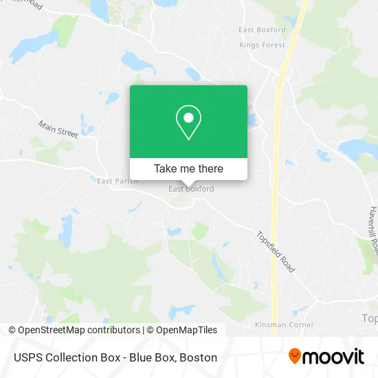 Mapa de USPS Collection Box - Blue Box