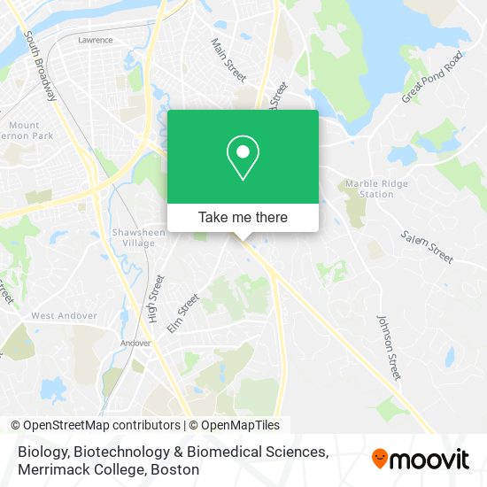 Biology, Biotechnology & Biomedical Sciences, Merrimack College map