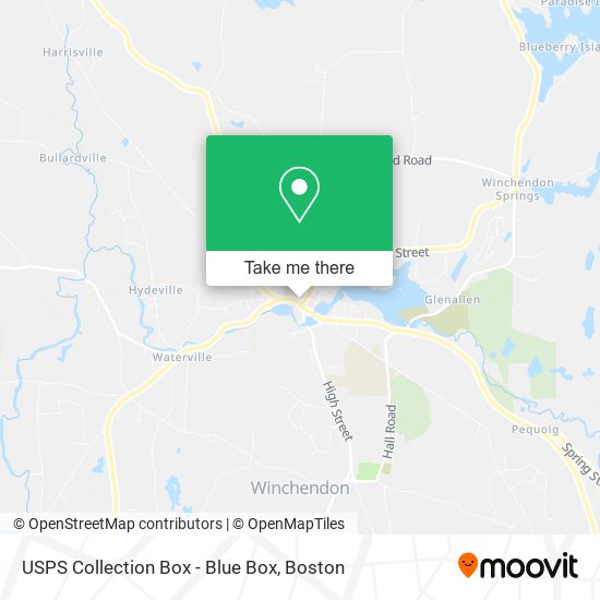 Mapa de USPS Collection Box - Blue Box