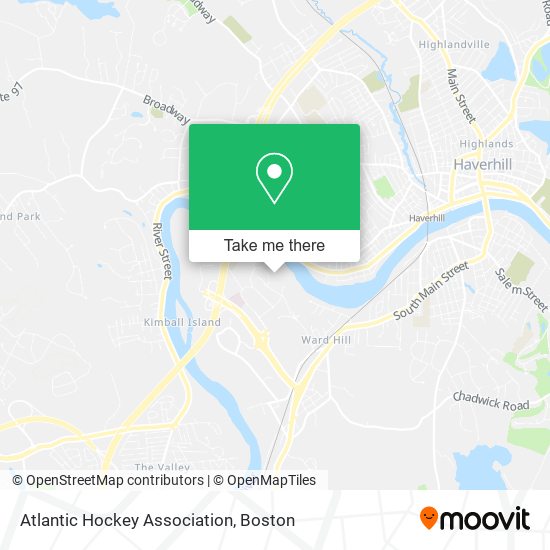Atlantic Hockey Association map