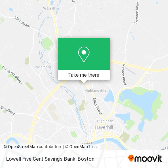 Lowell Five Cent Savings Bank map