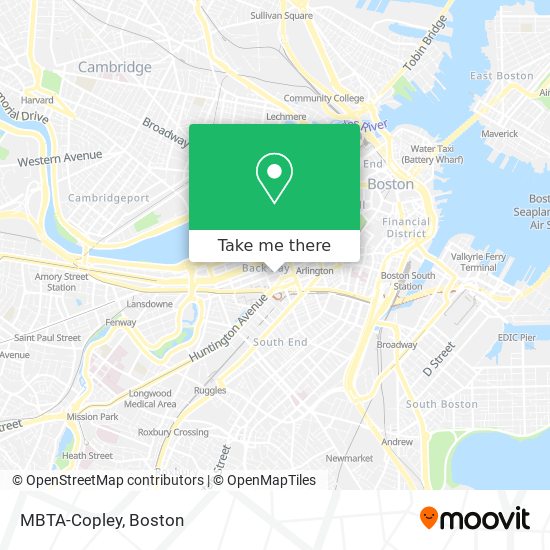 Mapa de MBTA-Copley