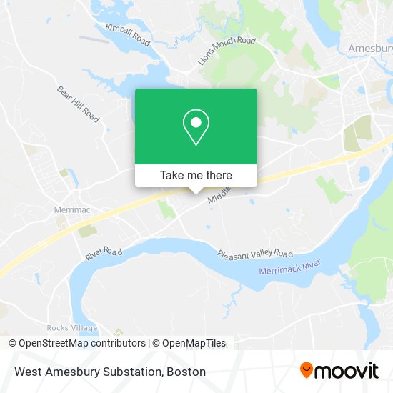 West Amesbury Substation map