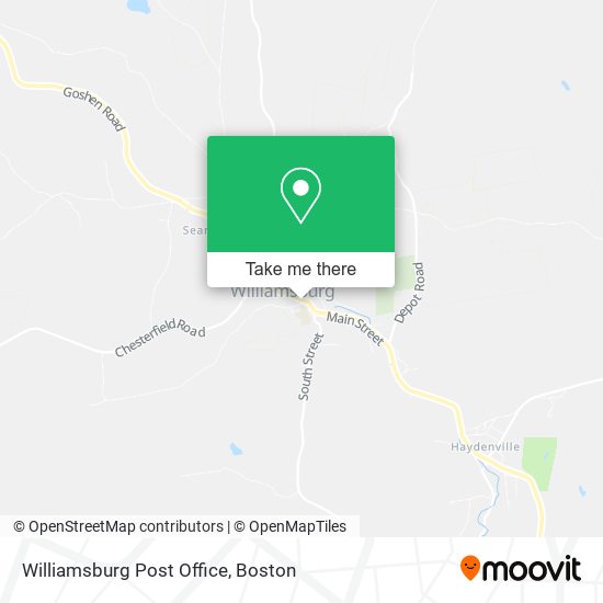 Williamsburg Post Office map