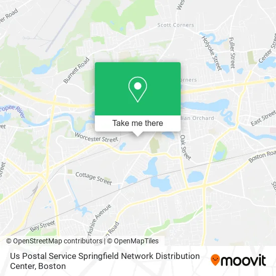 Mapa de Us Postal Service Springfield Network Distribution Center