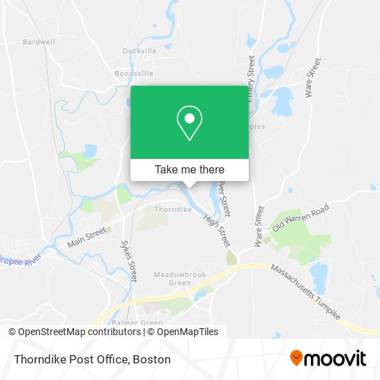 Thorndike Post Office map