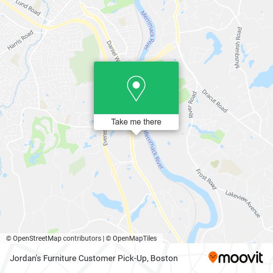 Mapa de Jordan's Furniture Customer Pick-Up