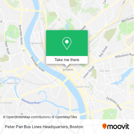 Peter Pan Bus Lines Headquarters map