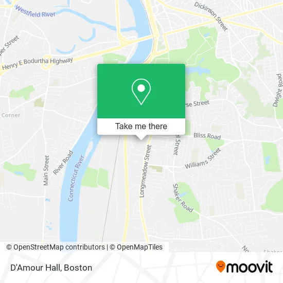 D'Amour Hall map