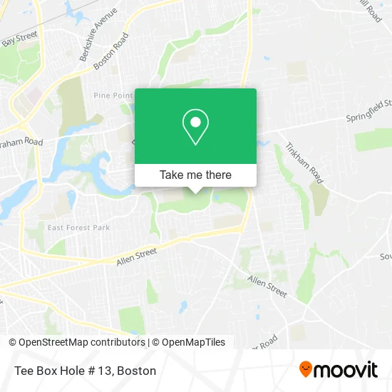 Tee Box Hole # 13 map