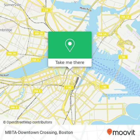 Mapa de MBTA-Downtown Crossing