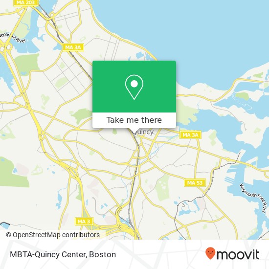 MBTA-Quincy Center map