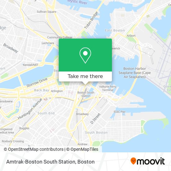 Mapa de Amtrak-Boston South Station
