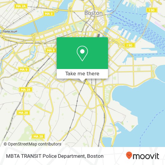 Mapa de MBTA TRANSIT Police Department