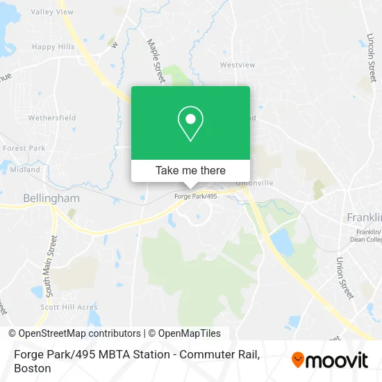 Mapa de Forge Park / 495 MBTA Station - Commuter Rail
