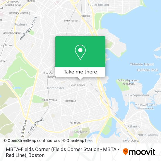 Mapa de MBTA-Fields Corner (Fields Corner Station - MBTA - Red Line)