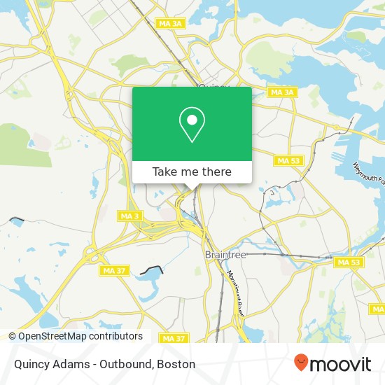 Mapa de Quincy Adams - Outbound