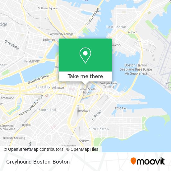 Mapa de Greyhound-Boston