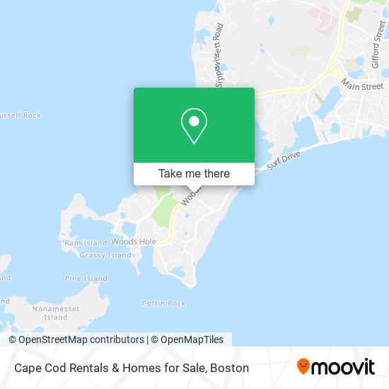 Cape Cod Rentals & Homes for Sale map