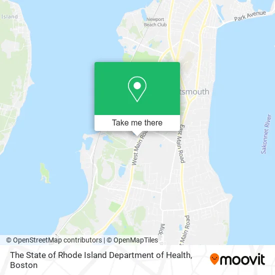 The State of Rhode Island Department of Health map