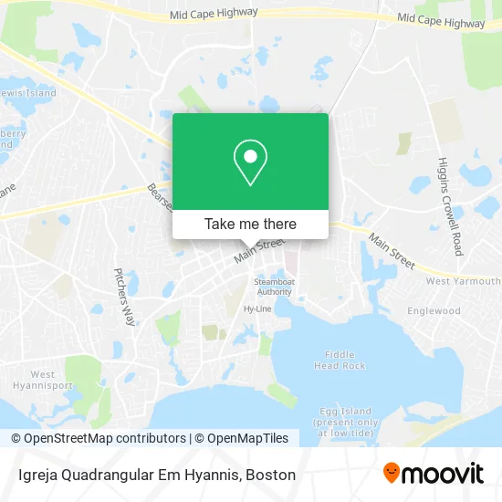Mapa de Igreja Quadrangular Em Hyannis