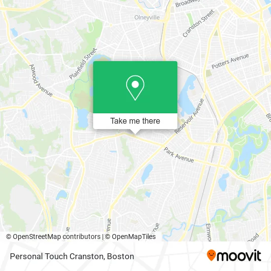 Personal Touch Cranston map