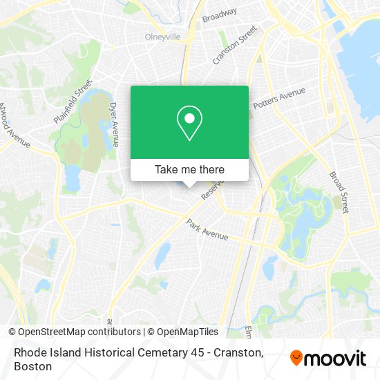 Mapa de Rhode Island Historical Cemetary 45 - Cranston