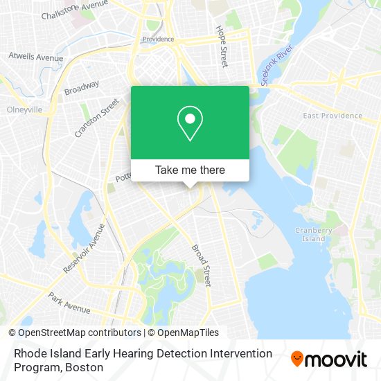 Mapa de Rhode Island Early Hearing Detection Intervention Program