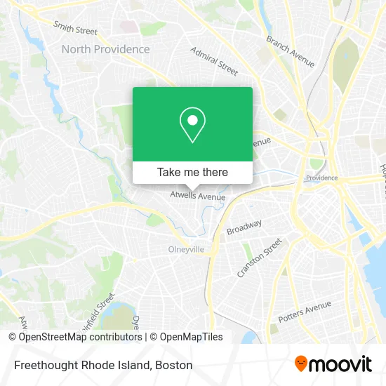 Freethought Rhode Island map