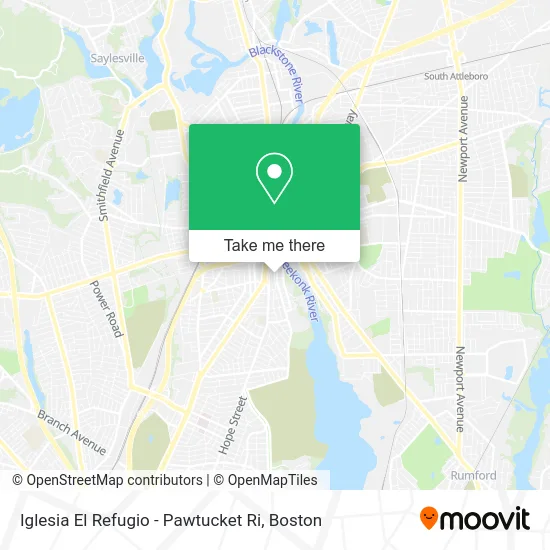 Iglesia El Refugio - Pawtucket Ri map