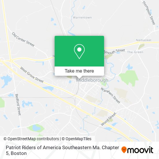 Mapa de Patriot Riders of America Southeastern Ma. Chapter 5