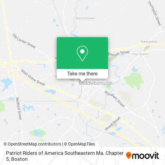 Patriot Riders of America Southeastern Ma. Chapter 5 map
