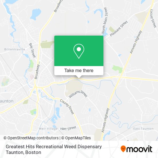 Mapa de Greatest Hits Recreational Weed Dispensary Taunton