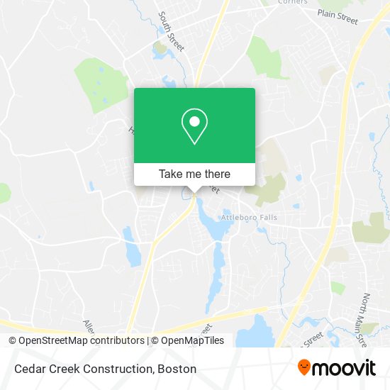 Cedar Creek Construction map