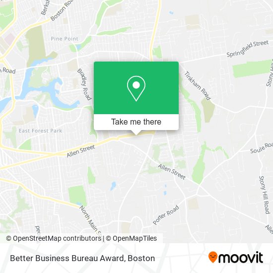 Better Business Bureau Award map