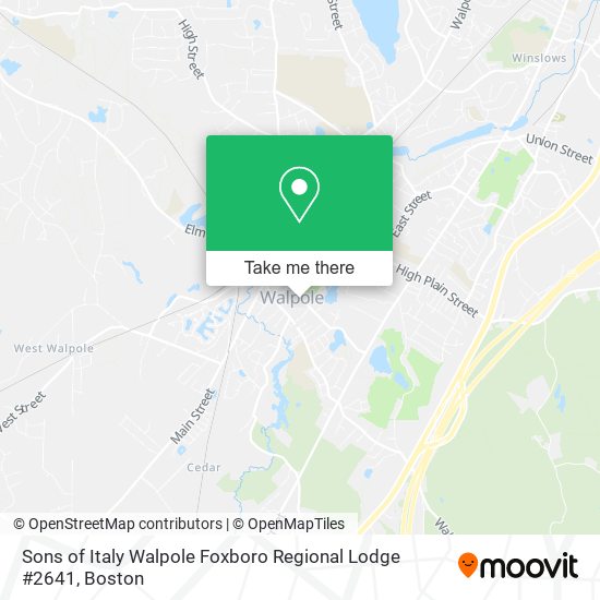 Sons of Italy Walpole Foxboro Regional Lodge #2641 map