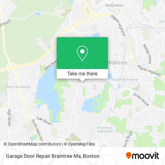 Mapa de Garage Door Repair Braintree Ma