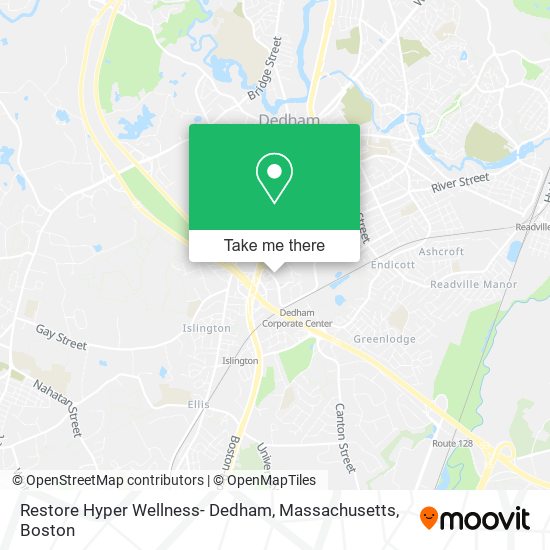 Mapa de Restore Hyper Wellness- Dedham, Massachusetts