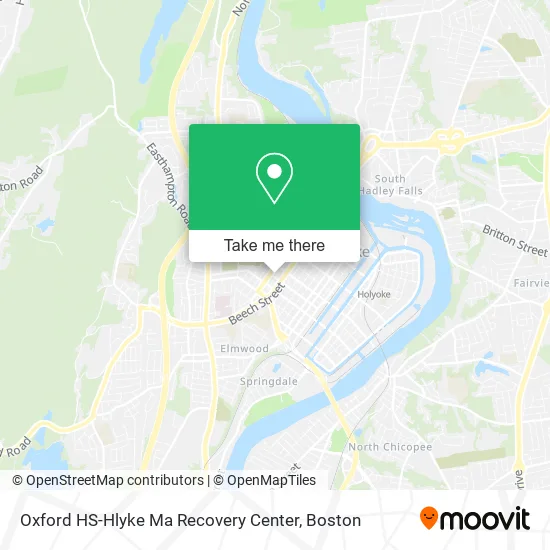Oxford HS-Hlyke Ma Recovery Center map