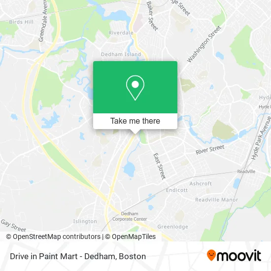 Drive in Paint Mart - Dedham map