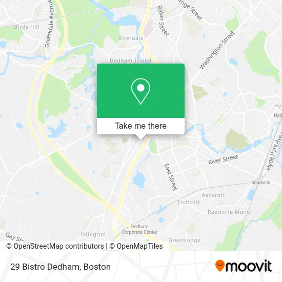 29 Bistro Dedham map