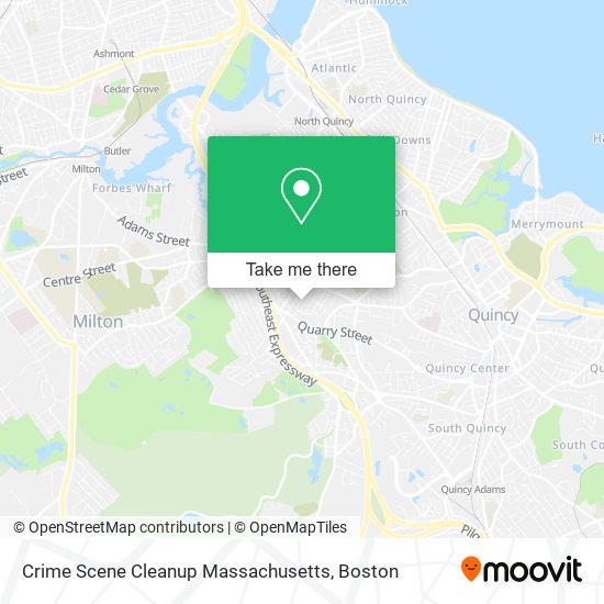 Mapa de Crime Scene Cleanup Massachusetts