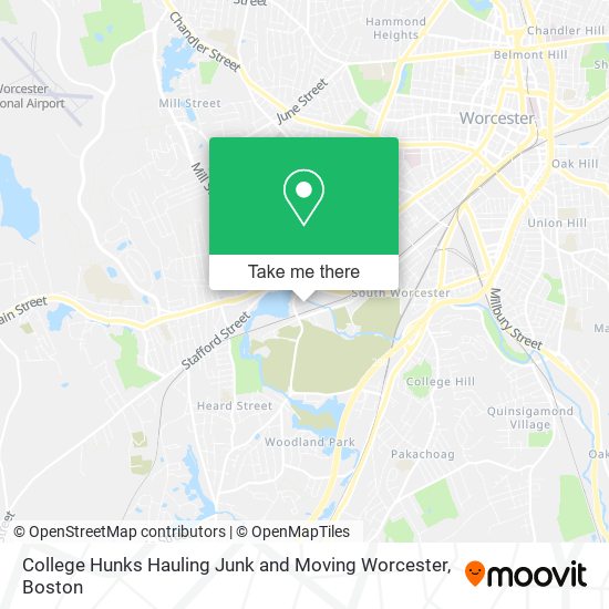 College Hunks Hauling Junk and Moving Worcester map