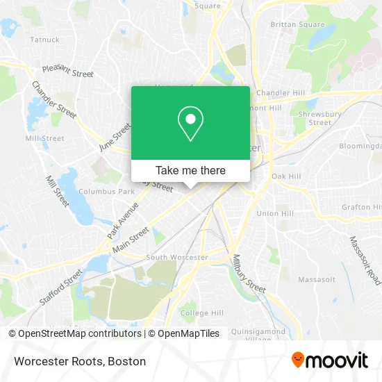 Worcester Roots map