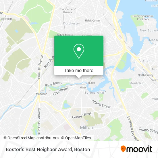 Boston's Best Neighbor Award map