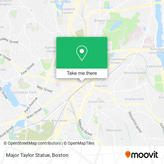 Major Taylor Statue map