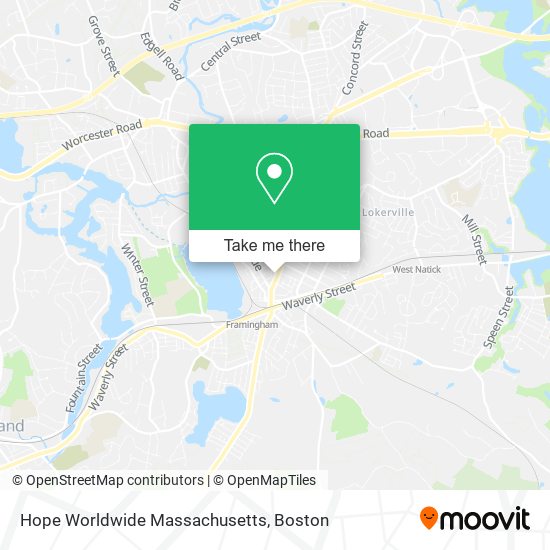 Mapa de Hope Worldwide Massachusetts